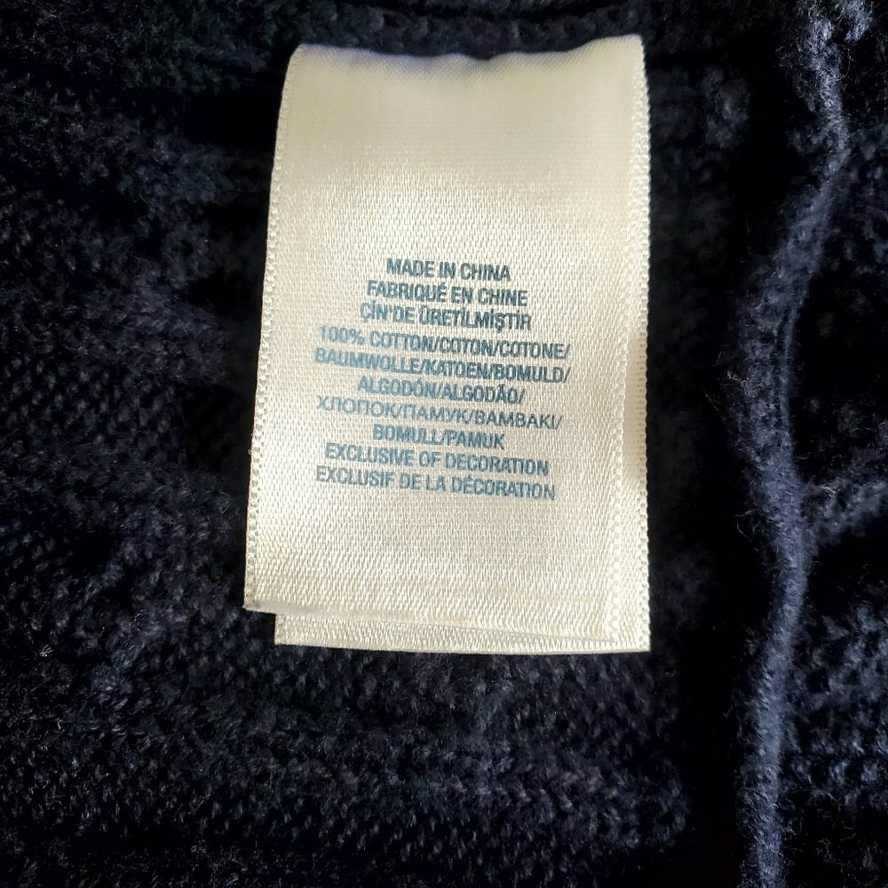 Ralph Lauren Navy Blue Cable Knit Baby's Cardigan size 6M - Picture 3 of 8